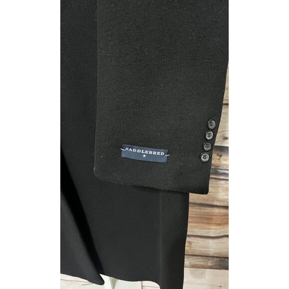 Saddlebred Jacket Mens 46L Black Wool Blend Overcoat Long Dressy Warm Heavy NEW - Picture 2 of 13
